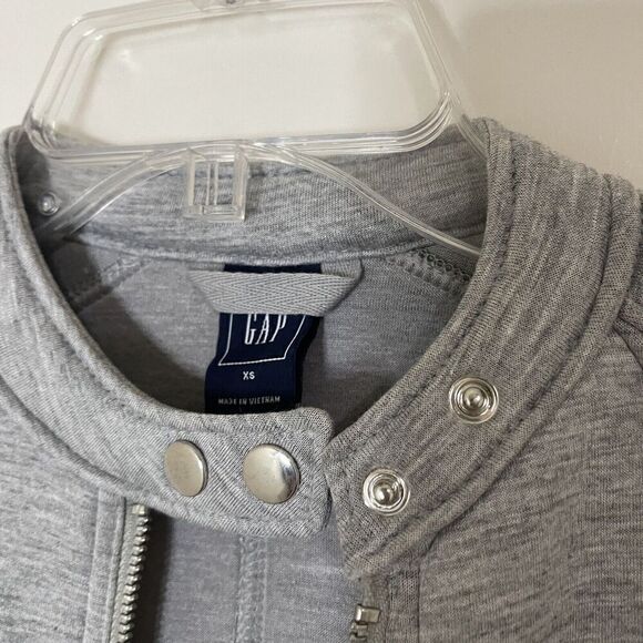 GAP Moto gray scuba full zip jacket size XS - Picture 2 of 5
